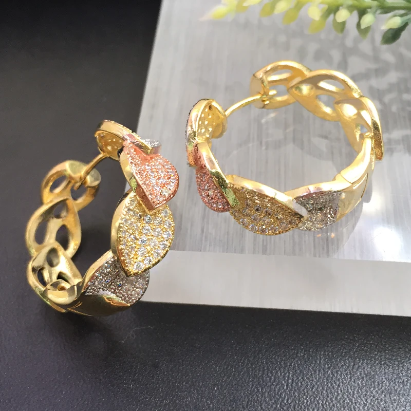 Lanyika Fashion Jewelry Artistical Leaf shape Ear Loops Micro Plated Wedding Party Earrings Romantic Bridal Daily Best Gift
Lanyika Fashion Jewelry Artistical Leaf shape Ear Loops Micro Plated Wedding Party Earrings Romantic Bridal Daily Best Gift
