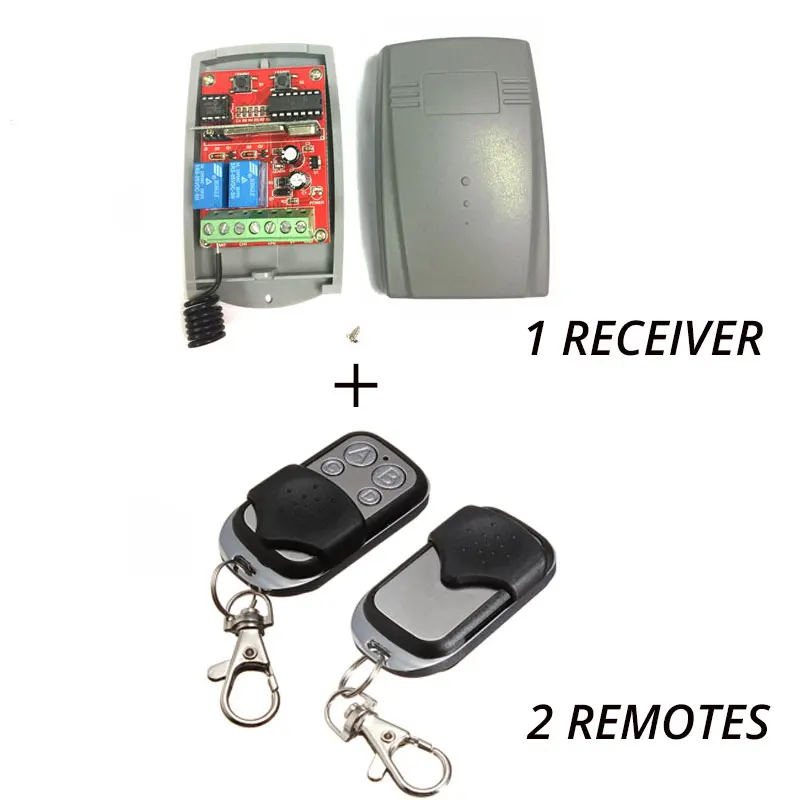 1 X Universal 2-CH remote control receiver + 2 X remote control for Gate Door opener 433.92MHz 12-24 AC/DC
1 X Universal 2-CH remote control receiver + 2 X remote control for Gate Door opener 433.92MHz 12-24 AC/DC