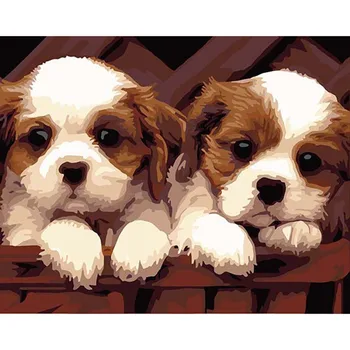 40*50 two cute dog animal wall art Oil diy Painting By Numbers on Canvas art cuadros wedding decoration Modular pictures DYH032
40*50 two cute dog animal wall art Oil diy Painting By Numbers on Canvas art cuadros wedding decoration Modular pictures DYH032