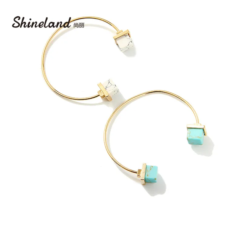 Shineland Gold-color Love Square Green White Natural Stone Cuff Bangle&Bracelet for Women&Men Jewelry
Shineland Gold-color Love Square Green White Natural Stone Cuff Bangle&Bracelet for Women&Men Jewelry