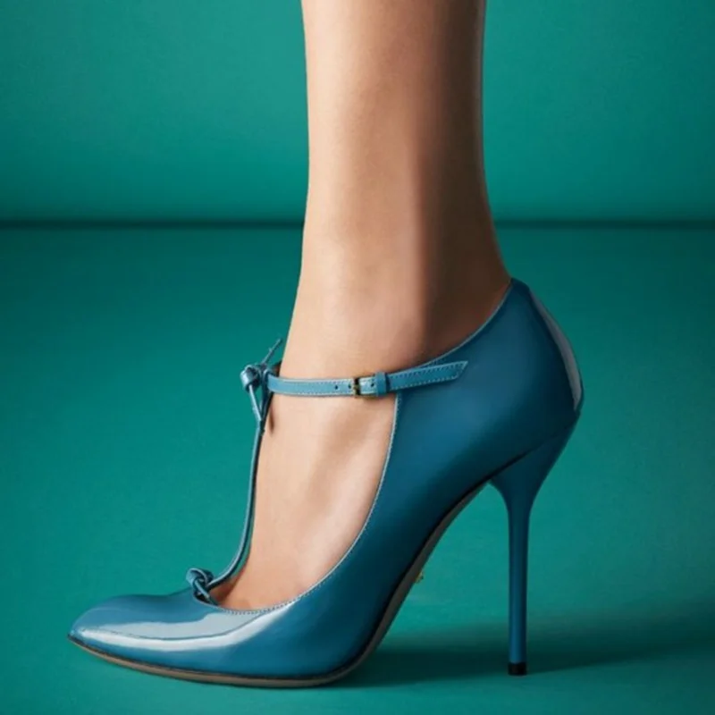 Blue Chic T Strap Spring Shoes Stiletto Heels Pointy Toe PU Leather Women Shoes High Heels Office Ladies Pumps Casual Shoes 40
Blue Chic T Strap Spring Shoes Stiletto Heels Pointy Toe PU Leather Women Shoes High Heels Office Ladies Pumps Casual Shoes 40