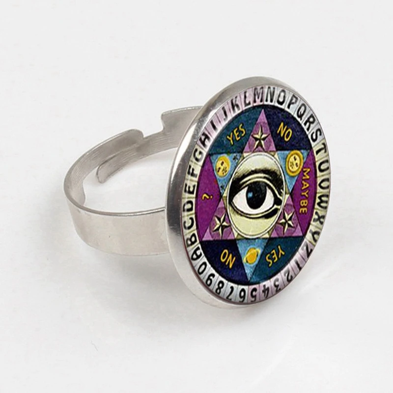 2019 Ouija Board ring Illuminati Psychic Palm Reader Spirit Jewelry Wisdom Eye Pentagram ring Glass Dome ring
2019 Ouija Board ring Illuminati Psychic Palm Reader Spirit Jewelry Wisdom Eye Pentagram ring Glass Dome ring