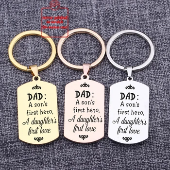 Key Holder Dad A Son's First Hero Daughter's First Love Keychain Gift Dog Tag Fathers Day Present Jewelry Keychains Bag Charm
Key Holder Dad A Son's First Hero Daughter's First Love Keychain Gift Dog Tag Fathers Day Present Jewelry Keychains Bag Charm