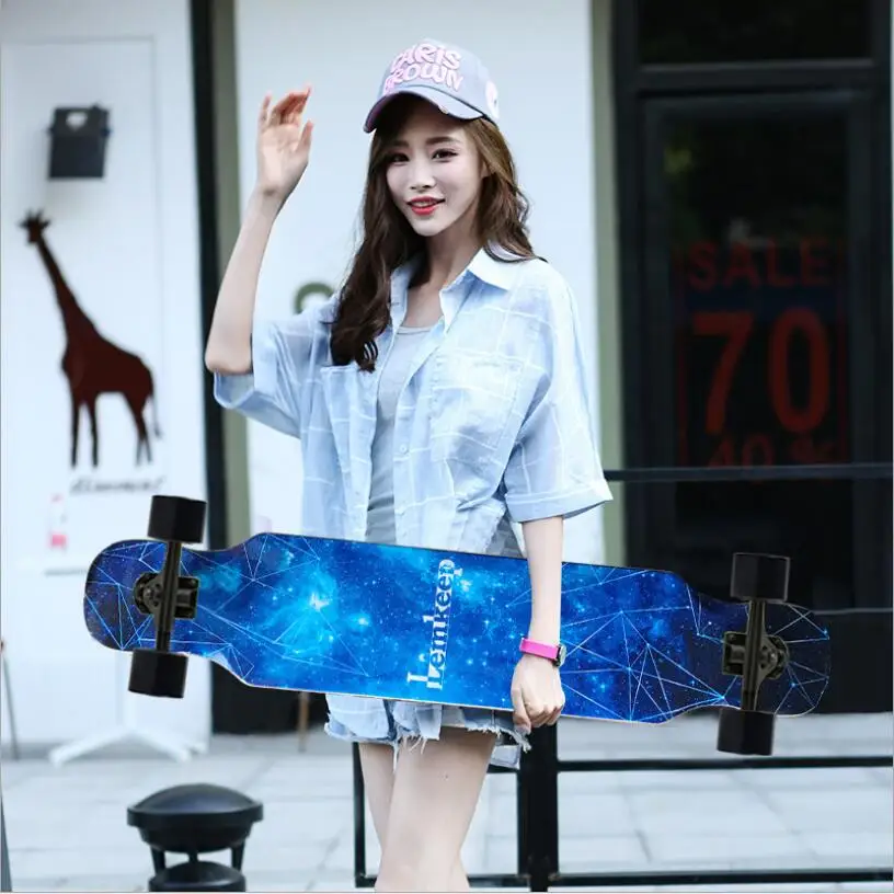 108CM Highway Slide Dancing Longboard Deck Street Road Longboard Skateboard 4 Wheels Dance Freestyle Long Board Double Rocker
108CM Highway Slide Dancing Longboard Deck Street Road Longboard Skateboard 4 Wheels Dance Freestyle Long Board Double Rocker