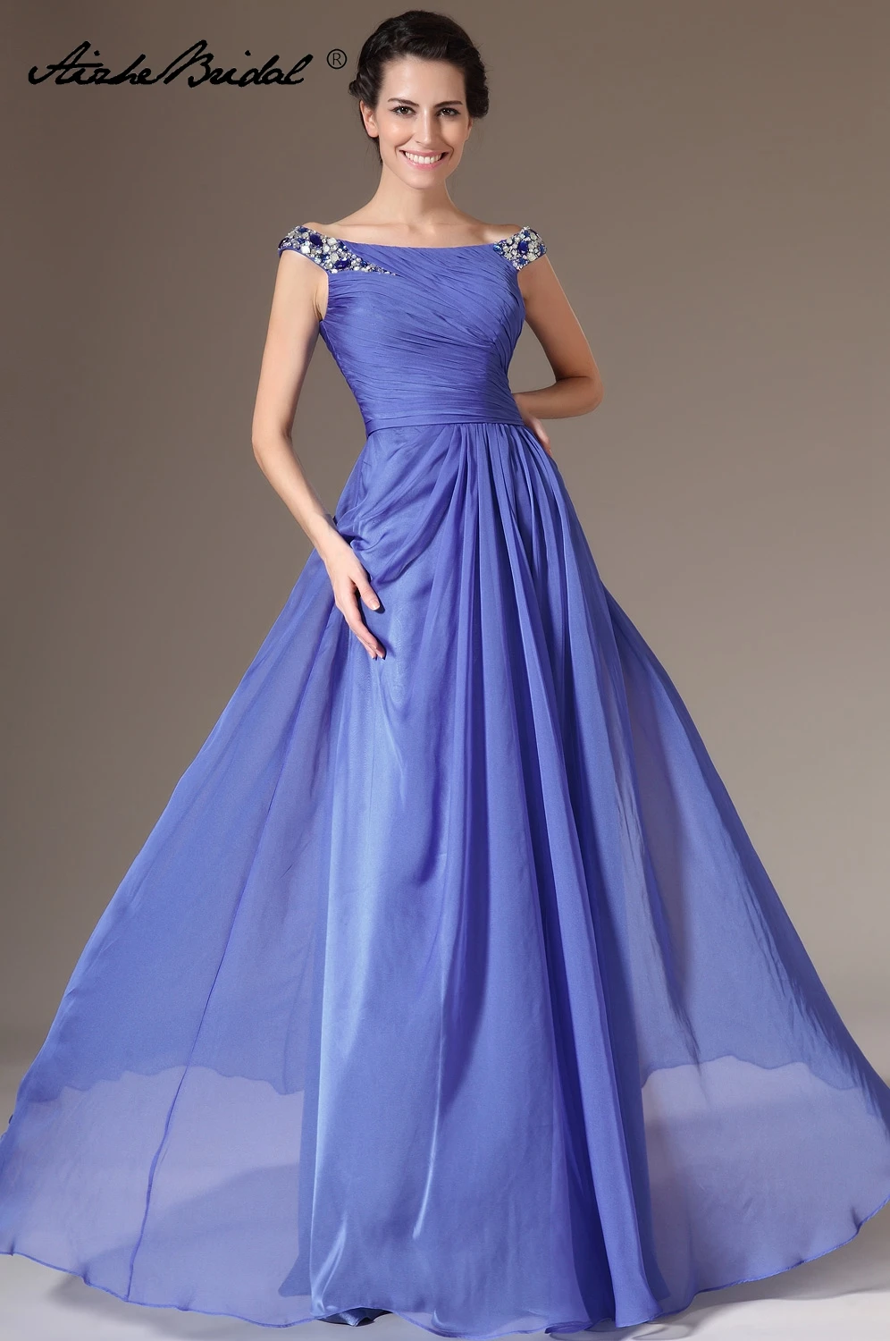 Formal Women's Dress Elegant Cap Sleeve Boat Neck A Line Chiffon Mother of the Bride Dress vestido novia
Formal Women's Dress Elegant Cap Sleeve Boat Neck A Line Chiffon Mother of the Bride Dress vestido novia