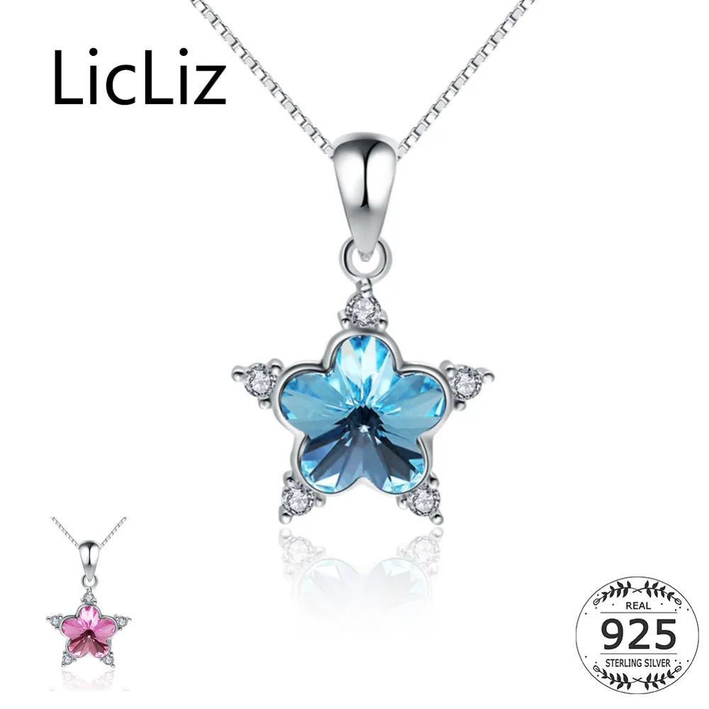 LicLiz New 925 Sterling Silver Blue Pink Crystal Flower Pendant Necklaces for Women Paved CZ Zircon Necklace Box Chain LN0426
LicLiz New 925 Sterling Silver Blue Pink Crystal Flower Pendant Necklaces for Women Paved CZ Zircon Necklace Box Chain LN0426