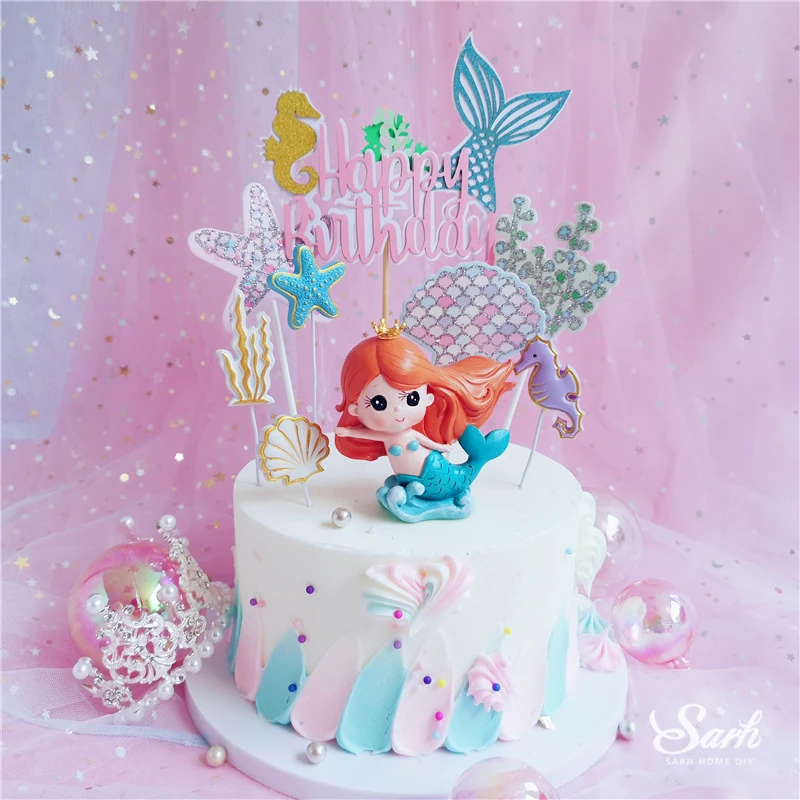 Bling Conch Mermaid Decorations Ocean World Cake Topper Birthday Dessert Decoration for Children's Day Party Supplies Sweet Gift
Bling Conch Mermaid Decorations Ocean World Cake Topper Birthday Dessert Decoration for Children's Day Party Supplies Sweet Gift