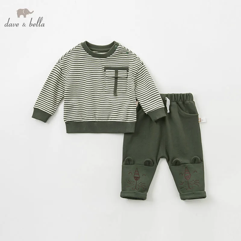 DBA9531 dave bella комплект весенней одежды в полоску для маленьких мальчиков комплекты