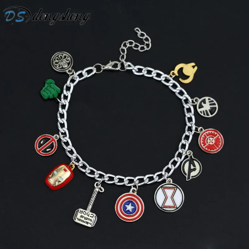 dongshengSuperhero Marvel Avengers Enamel Logo Captain America Iron Man Deadpool Shield Wonder Women Charm Bracelet for Women-25
dongshengSuperhero Marvel Avengers Enamel Logo Captain America Iron Man Deadpool Shield Wonder Women Charm Bracelet for Women-25
