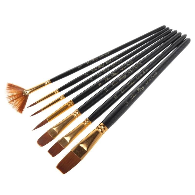 7pcs/set Different Shape Nylon Hair Paint Brushes Artist Oil Watercolor Painting Brush For Professional Art Supplies
7pcs/set Different Shape Nylon Hair Paint Brushes Artist Oil Watercolor Painting Brush For Professional Art Supplies