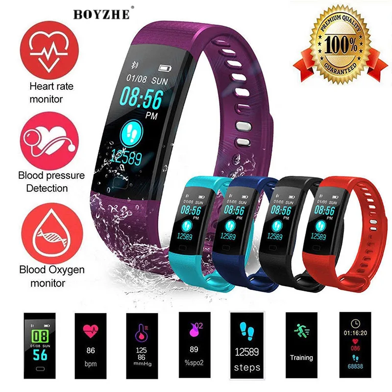 BOYZHE Smart Watch Men Women Sports Fitness Heart Rate Tracker Blood Pressure IP67 Waterproof band Pedometer for IOS Android
BOYZHE Smart Watch Men Women Sports Fitness Heart Rate Tracker Blood Pressure IP67 Waterproof band Pedometer for IOS Android