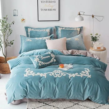 European embroidery Bedding Set Fleece fabric Bed Sheet Comforter Duvet Cover Bedclothes Adult Queen King Size Linens 4/7pcs
European embroidery Bedding Set Fleece fabric Bed Sheet Comforter Duvet Cover Bedclothes Adult Queen King Size Linens 4/7pcs