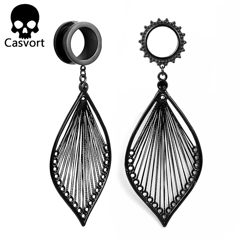 Casvort piercing stainless steel black leaves dangle ear plugs and tunnels body jewelry screw ear gauges pair selling expander
Casvort piercing stainless steel black leaves dangle ear plugs and tunnels body jewelry screw ear gauges pair selling expander