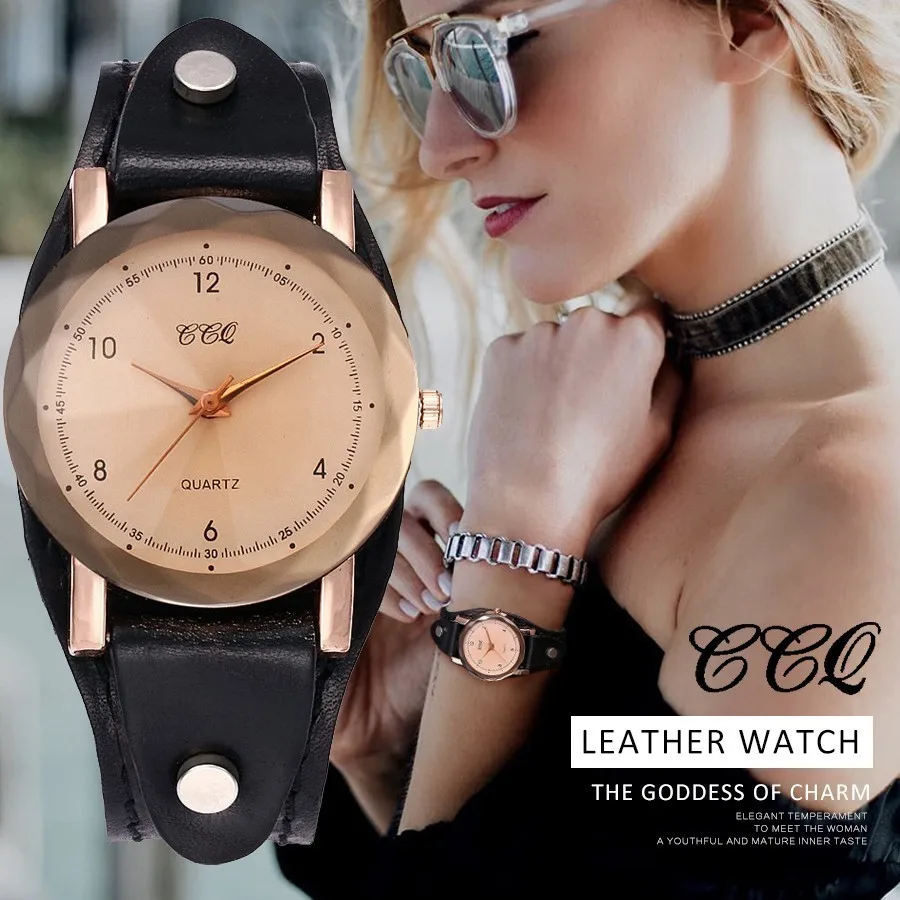 CCQ Brand Unisex Vintage Cow Leather Simple Bracelet Watch Women Men Casual Leather Quartz Wristwatches Clock Gift
CCQ Brand Unisex Vintage Cow Leather Simple Bracelet Watch Women Men Casual Leather Quartz Wristwatches Clock Gift