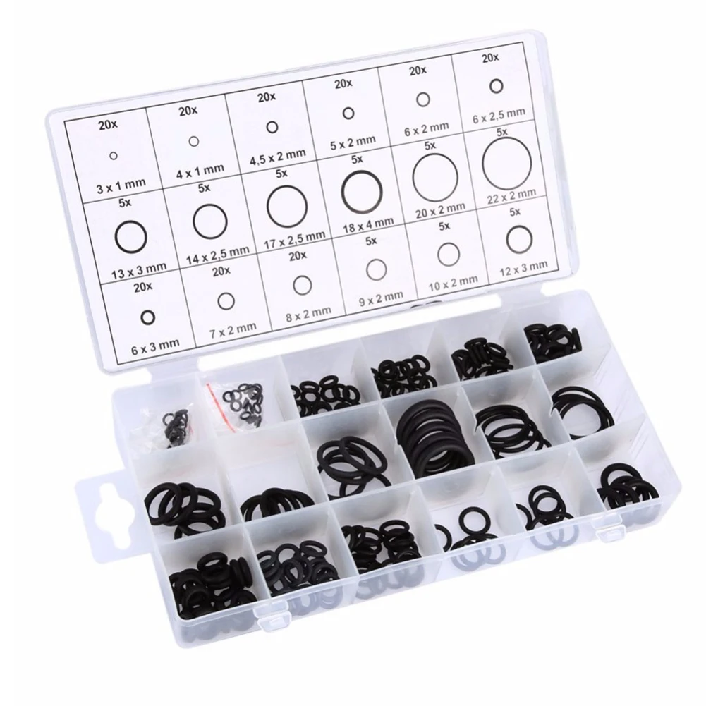 225pcs/Box Rubber O Ring Washer Seals Sealing Gasket Assort Kit For Car Black
225pcs/Box Rubber O Ring Washer Seals Sealing Gasket Assort Kit For Car Black