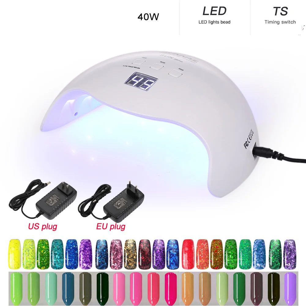 40W Nail Dryer LED UV Lamp Drying All Gels Nail Polish for Professional Manicure Machine Nail Art Tools Gel Polish Curing Lamp
40W Nail Dryer LED UV Lamp Drying All Gels Nail Polish for Professional Manicure Machine Nail Art Tools Gel Polish Curing Lamp