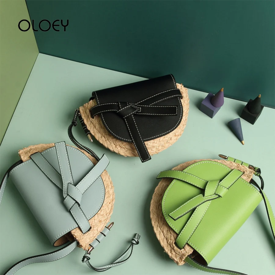 Straw+ Genuine Leather Handbags Women Summer Rattan Bag Handmade Woven Beach Semicircle Bohemia New Fashion Travel Shoulder Bags
Straw+ Genuine Leather Handbags Women Summer Rattan Bag Handmade Woven Beach Semicircle Bohemia New Fashion Travel Shoulder Bags