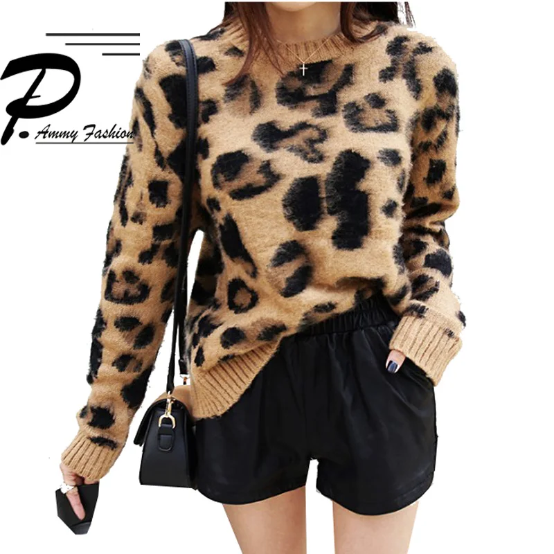 Women's Fashion Leopard Cashmere Sweaters Long Sleeve O Neck Casual Loose knitting Thicken Tops
Women's Fashion Leopard Cashmere Sweaters Long Sleeve O Neck Casual Loose knitting Thicken Tops