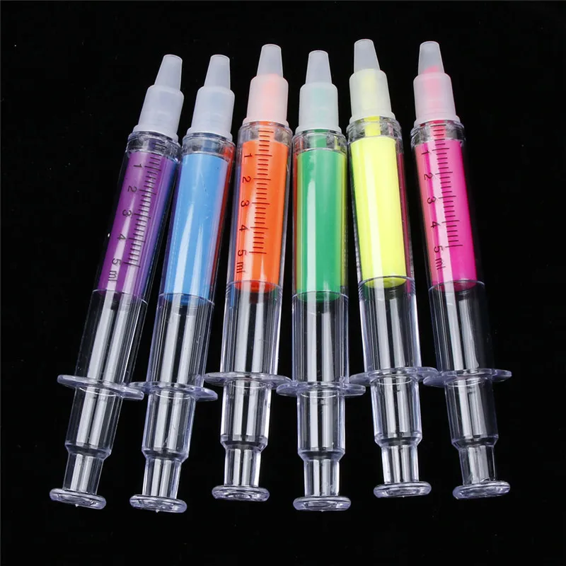 6 Pc Creative Nurse Needle Syringe Shape Highlighter Pen Planner Notebook DIY Marking Highlighters School Supplies Free Shipping 
6 Pc Creative Nurse Needle Syringe Shape Highlighter Pen Planner Notebook DIY Marking Highlighters School Supplies Free Shipping