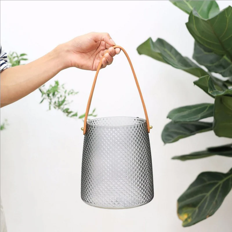 Nordic Glass Storage Bottle with Leather Handle Simple Scandinavian Desk Storage Jar Organizer Flower Food Container Decor Home
Nordic Glass Storage Bottle with Leather Handle Simple Scandinavian Desk Storage Jar Organizer Flower Food Container Decor Home