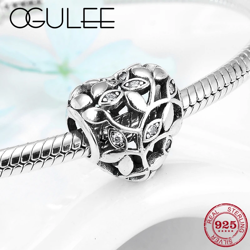 Heart beads 925 Sterling Silver Lush tree of life Charms CZ Leaf Beads Fit Original Pandora Bracelets Pendant Jewelry Making
Heart beads 925 Sterling Silver Lush tree of life Charms CZ Leaf Beads Fit Original Pandora Bracelets Pendant Jewelry Making