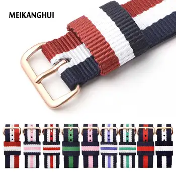 Watchband Heavy Duty Nylon Canvas Strap Ring Buckle cinta 18mm 20mm 22mm 24mm Striped Men Women Replacement Watch Band
Watchband Heavy Duty Nylon Canvas Strap Ring Buckle cinta 18mm 20mm 22mm 24mm Striped Men Women Replacement Watch Band