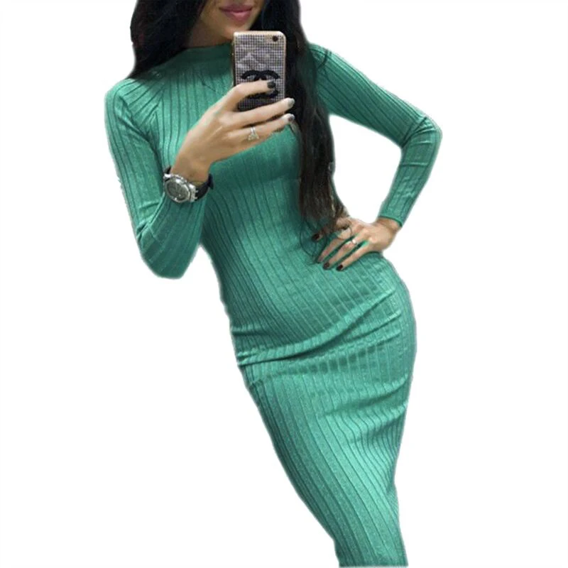 Office Elegant Women Midi Dress Winter Bodycon Knitted Ribbed Stretch Dresses Robe Autumn Long Sleeve Ladies Knit Jurken GV424
Office Elegant Women Midi Dress Winter Bodycon Knitted Ribbed Stretch Dresses Robe Autumn Long Sleeve Ladies Knit Jurken GV424