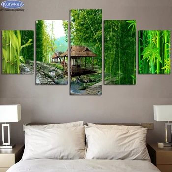 5D Diy DIY Diamond Embroidery Green Bamboo Wooden House River Landscape Diamond Painting Cross Stitch For Living Room Decor
5D Diy DIY Diamond Embroidery Green Bamboo Wooden House River Landscape Diamond Painting Cross Stitch For Living Room Decor