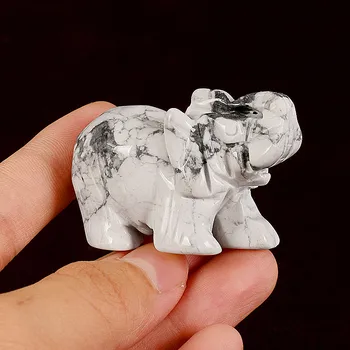 

55-65mm 1pcs Natural quartz crystal carving elephant handicraft decoration manufacturers direct sales