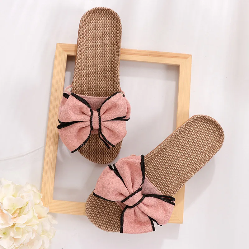 Summer Women Flats Slippers Hemp Beach New Bowtie Female Flip Flops Comfort Slides Fashion Slip On Shoes Ladies Sandals
Summer Women Flats Slippers Hemp Beach New Bowtie Female Flip Flops Comfort Slides Fashion Slip On Shoes Ladies Sandals