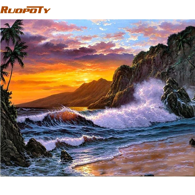 RUOPOTY Frame Seascape DIY Painting By Numbers Acrylic Paint On Canvas Modern Calligraphy Painting For Home Wall Art Picture Art
RUOPOTY Frame Seascape DIY Painting By Numbers Acrylic Paint On Canvas Modern Calligraphy Painting For Home Wall Art Picture Art