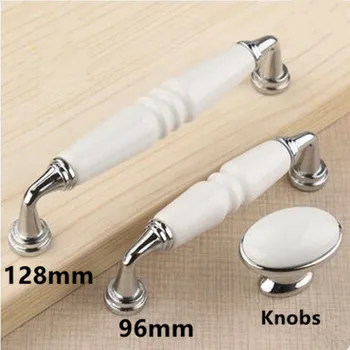 96mm fashion modern furniture handle white ceramic kitchen cabinet drawer pull knob silver chrome dresser door handle 128mm
96mm fashion modern furniture handle white ceramic kitchen cabinet drawer pull knob silver chrome dresser door handle 128mm