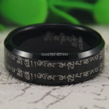 Free Shipping YGK JEWELRY Hot Sale 8MM Black Bevel Tibetan Buddhism Om-mani-peme-hung Mens Tungsten Wedding Ring
Free Shipping YGK JEWELRY Hot Sale 8MM Black Bevel Tibetan Buddhism Om-mani-peme-hung Mens Tungsten Wedding Ring
