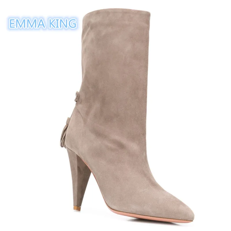 Autumn Spring Stretch Women Ankle Boots Pointed Toe Spike Heels Fashion Ladies High Heels Shoes Back Fringe Design Botines Mujer
Autumn Spring Stretch Women Ankle Boots Pointed Toe Spike Heels Fashion Ladies High Heels Shoes Back Fringe Design Botines Mujer