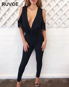 Casual New Style 2018 Solid Color Romper Playsuit V-Neck Sleeveless Tassel Bodycon Black Off The Shoulder Rompers Women Jumpsuit
Casual New Style 2018 Solid Color Romper Playsuit V-Neck Sleeveless Tassel Bodycon Black Off The Shoulder Rompers Women Jumpsuit