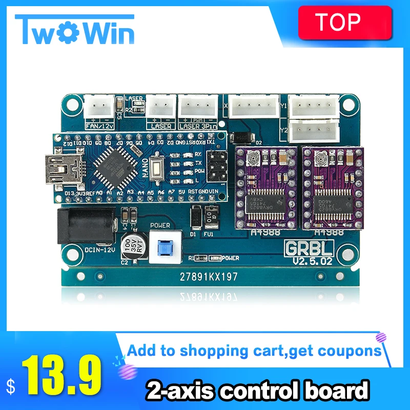 GRBL 2-axis control board DIY laser engraved machine micro 2 axis stepper motor drive control board Engraving machine accessorie
GRBL 2-axis control board DIY laser engraved machine micro 2 axis stepper motor drive control board Engraving machine accessorie