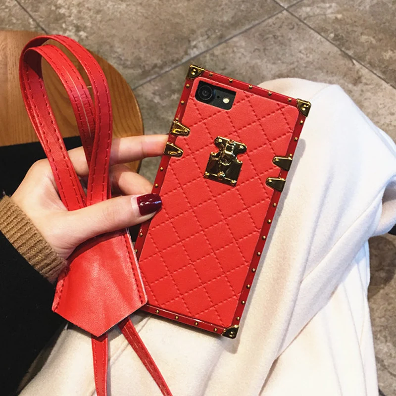 Luxury Square PU Leather Case For iPhone X 10 Girl Plaid Pattern Phone Cover for iPhone 8 7 6 6S Plus Cases with lanyard Fundas
Luxury Square PU Leather Case For iPhone X 10 Girl Plaid Pattern Phone Cover for iPhone 8 7 6 6S Plus Cases with lanyard Fundas