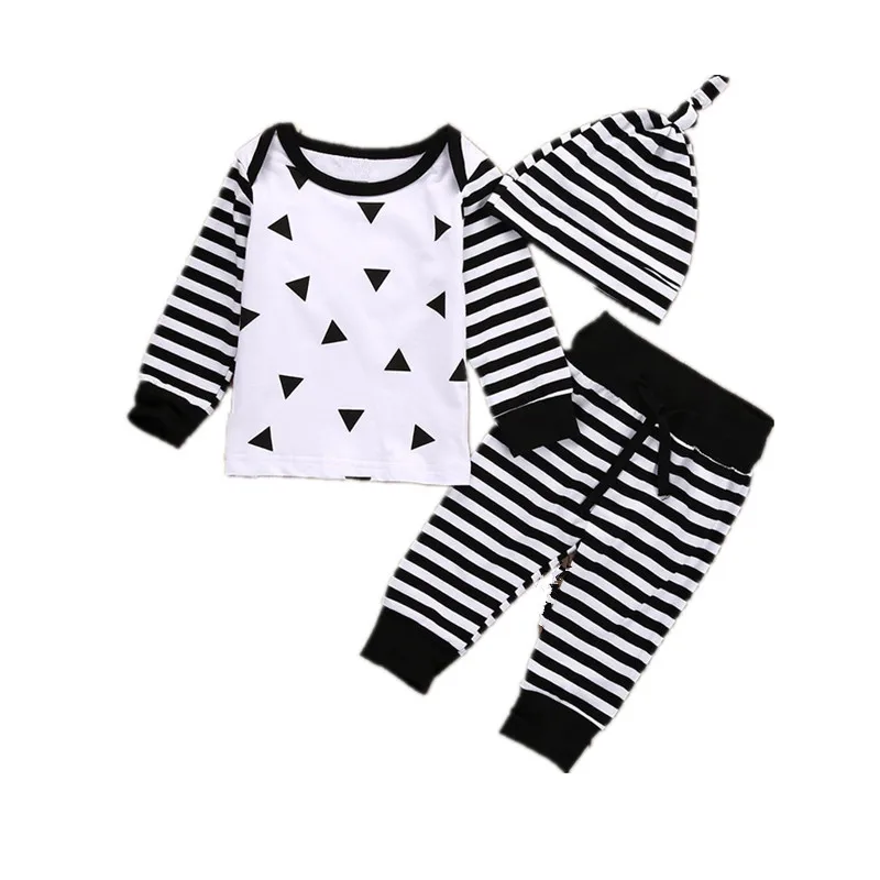 newborn baby girl clothes long sleeve shirt+pants+hat 3pcs set baby clothes boy cotton Striped baby clothing sets white black 06
newborn baby girl clothes long sleeve shirt+pants+hat 3pcs set baby clothes boy cotton Striped baby clothing sets white black 06