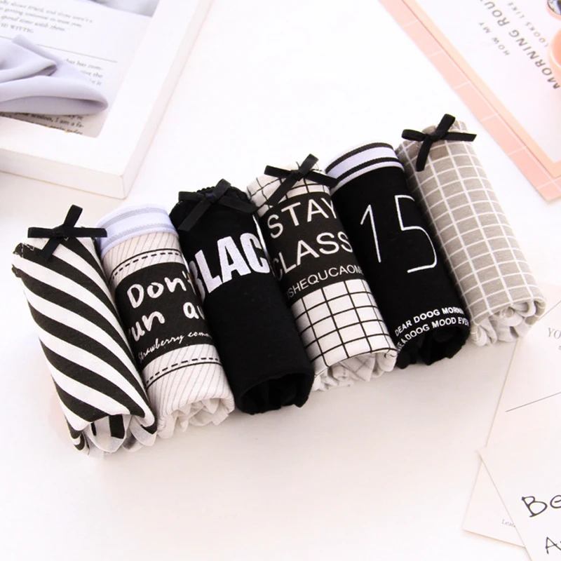 6pcs/lot Women Panties Cotton Print Letters Underwear Casual Briefs Cute Bow Ladies cartoon Cueca Calcinha Breathable Lingerie
6pcs/lot Women Panties Cotton Print Letters Underwear Casual Briefs Cute Bow Ladies cartoon Cueca Calcinha Breathable Lingerie
