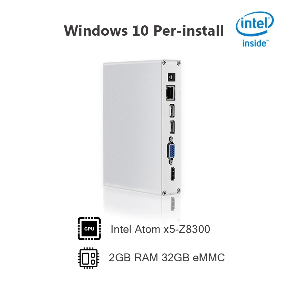 Fanless Mini PC Intel Cherry Trail Z8300 Quad Core Mini Computer Windows 10 2GB RAM 32GB ROM HDMI USB all in one pc mini
Fanless Mini PC Intel Cherry Trail Z8300 Quad Core Mini Computer Windows 10 2GB RAM 32GB ROM HDMI USB all in one pc mini