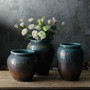 Vintage American Style Pastoral Antique Flowing Glaze Ceramic Pottery Flower Pots Villa Garden Design Porcelain Vases
Vintage American Style Pastoral Antique Flowing Glaze Ceramic Pottery Flower Pots Villa Garden Design Porcelain Vases