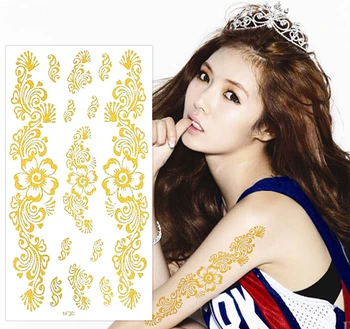 2pcs DIY waterproof temporary glitter tattoo flash stickers henna flower gold tattoo sticker tatuagem temporaria women body art
2pcs DIY waterproof temporary glitter tattoo flash stickers henna flower gold tattoo sticker tatuagem temporaria women body art
