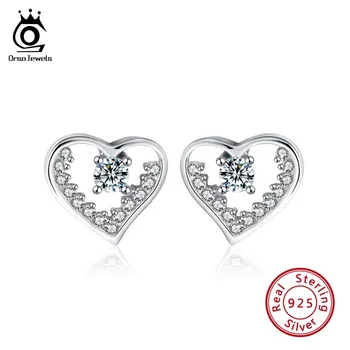 ORSA JEWELS Solid 925 Sterling Silver Earrings Stud For Women Heart Pattern Hollowed Dazzling AAA CZ Female Party Jewelry SE114
ORSA JEWELS Solid 925 Sterling Silver Earrings Stud For Women Heart Pattern Hollowed Dazzling AAA CZ Female Party Jewelry SE114