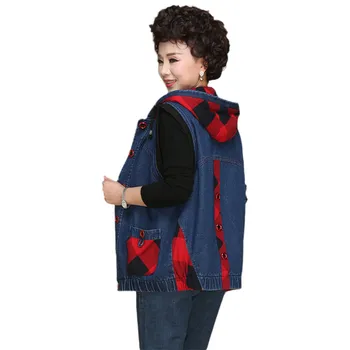 Mother Clothing Autumn Vest Women Short Fashion Denim Sleeveless Jacket Middle-Aged Women Tops Spring New Denim Waistcoat JIA101 
Mother Clothing Autumn Vest Women Short Fashion Denim Sleeveless Jacket Middle-Aged Women Tops Spring New Denim Waistcoat JIA101