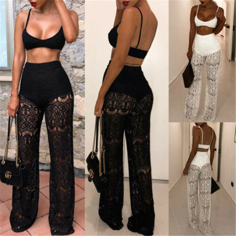 2019 New Summer Beachwear Hollow Out High Waist Lace See Through Women Wide Leg Pants Cover Up Straight Long Beach Pants
2019 New Summer Beachwear Hollow Out High Waist Lace See Through Women Wide Leg Pants Cover Up Straight Long Beach Pants