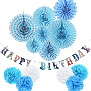 9pcs (Blue,White)Party Decoration Set Nautical Theme Happy Birthday Banner/Paper Rosette/Tissue Pom Flower Birthday Party Favors
9pcs (Blue,White)Party Decoration Set Nautical Theme Happy Birthday Banner/Paper Rosette/Tissue Pom Flower Birthday Party Favors