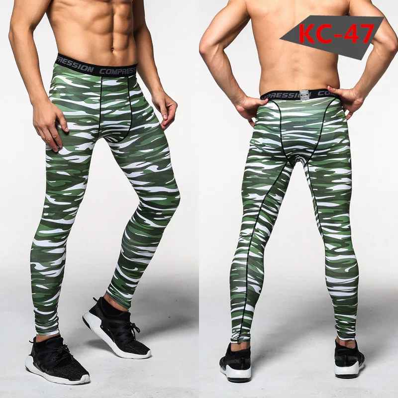 Green White long pants men sport wear (1)