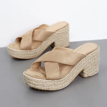 Vogue High Heel Fisherman Espadrilles Sandals Women Slip On Women Mules Peep Toe Slipper Sandals Brand Beach Sandals Women
Vogue High Heel Fisherman Espadrilles Sandals Women Slip On Women Mules Peep Toe Slipper Sandals Brand Beach Sandals Women
