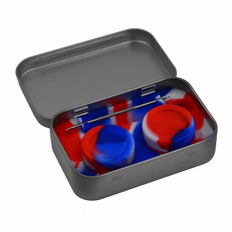 2 in 1 Silicone station+Dab wax Tool+2pcs 5ml Bho Dab wax jar containers For butane slick Oil concentrate or herb with Tin Box
2 in 1 Silicone station+Dab wax Tool+2pcs 5ml Bho Dab wax jar containers For butane slick Oil concentrate or herb with Tin Box