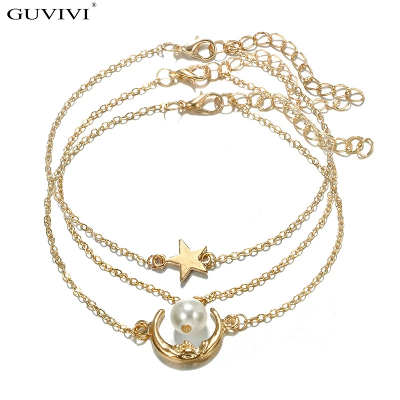 3Pcs/Set Boho Anklet Bracelet Gold Color Link Chain Moon Pendant Foot Leg Bracelets for Women 2018 Fashion Jewely
3Pcs/Set Boho Anklet Bracelet Gold Color Link Chain Moon Pendant Foot Leg Bracelets for Women 2018 Fashion Jewely